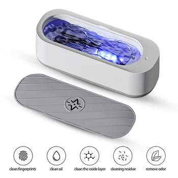 Ultragarsinis Valymo Mašina USB Įkrovimo Aukšto Dažnio Vibracijos Plauti Švaresnis Papuošalai, Akiniai Šepetėliu dantų Protezus UV Cleaner