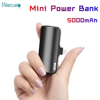 Mini Galios Banko 5000mAh Nešiojamų Įkrovimo Powerbank Mobilųjį Telefoną, Atsargines Išorės Baterija PoverBank 