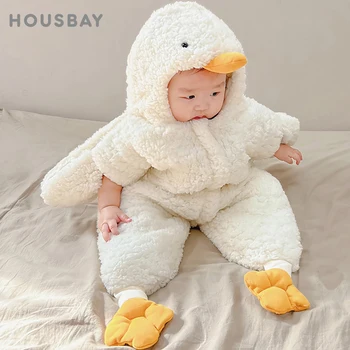 Kūdikių miegmaišis Žiemą Šiltas Ėriukų Kašmyras Sleepwear Atidaryta Rankogaliai Mielas Žąsų Žvaigždė Miego Maišas, Skirtas Naujagimiui 0-6Months