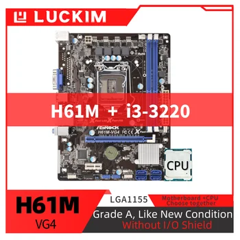 Restauruotas H61M-VG4 Plokštė LGA1155 i3-3220 Rinkinys Rinkinį su pc Procesorius plokštėje