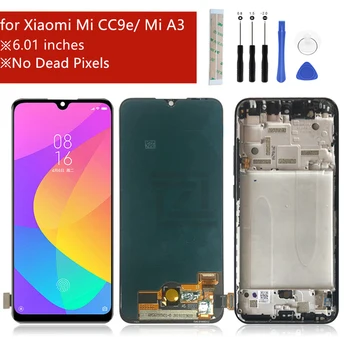 Už Xiaomi Mi A3 lcd Mi CC9e Ekranas Jutiklinis Ekranas skaitmeninis keitiklis komplektuojami su rėmo Xiaomi CC9e LCD pakeitimas, remontas, dalys