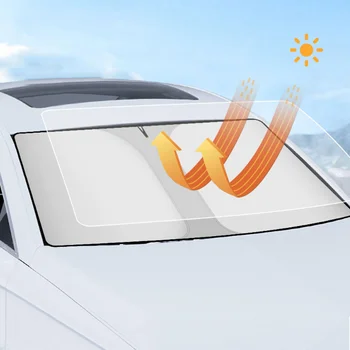 Automobilio priekinį Stiklą Saulės Pavėsyje, Dangtelis, Sulankstomas Priekinio Lango Saulės Skydelis Apsaugos Automobilių Užuolaidos Vasarą UV Refletive Padengti skėtį nuo saulės