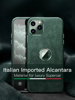 YMW italijos Alcantara Atveju iPhone, 11 Pro Max Mados Prabangių Dirbtine Oda įmonės Telefono Dėklai Xs Max Xr X 11 Dangtis