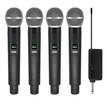 Bevielis Mikrofonas 2 Kanalų UHF Profesionalių rankinių Mic Micphone Šalies Karaoke Bažnyčios Rodyti Susitikimas（Baterija nepridedama