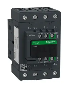 LC1DT60AED TeSys Deka kontaktoriaus,4P(4NO),AC-1=440V 60A,48V DC standartinės ritės