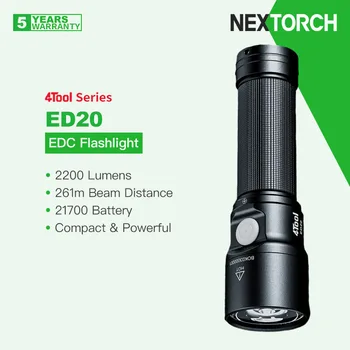 Nextorch 4Tool ED20 Portable LED Žibintuvėlis, 2200 Liumenų, 21700 Baterija, 120hs ilgainiui Laiko, Tipo C Tiesioginių Įkrovimo, EDC