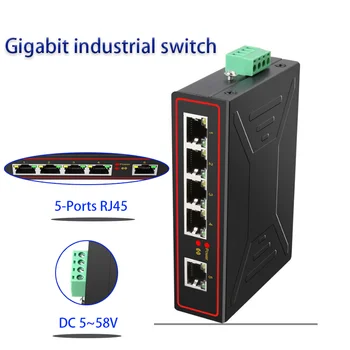 5-port Gigabit pramonės įjungti Interneto Splitter gigabit switch Multi-funkcija RJ45 Hub RJ45 tinklo jungiklio, 10/100/1000 mbps