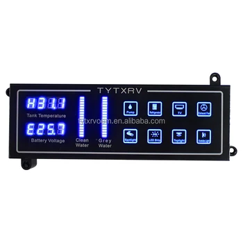 12V 8 Būdas Mėlyna Šviesa Touch Panel Būti Voltmeter Vandens Temperatūra Karavanas Protingas RV Kontrolės Skydelis