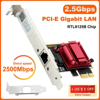 2.5 G Pice Į RJ45 Gigabit ethernet Tinklo plokštė 10/100/1000Mbps RTL8125B Chip Ethernet Pci-e Laidinio RJ45 LAN Controller Adapter PC