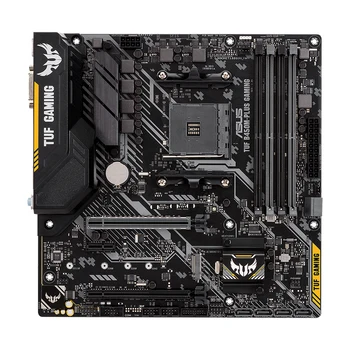 ASUS TUF B450M-PLUS ŽAIDIMŲ AMD B450 mATX žaidimų plokštė su Aura Sync RGB LED apšvietimas, DDR4 3466MHz paramos, 32Gbps M. 2