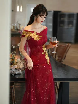 Moterų Nuotakos Taurę Suknelė Priimančiosios Aukštos Prasme, Raudona Dalyvavimas vakarinę Suknelę