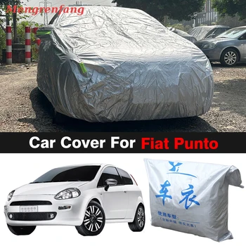 Automobilių Padengti Fiat Punto Auto Lauke, Saulės Pavėsyje, Lietaus, Sniego, Atspari Anti-UV Padengti apsauga nuo dulkių