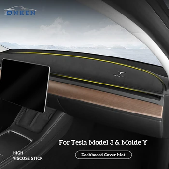 Prietaisų skydelio Dangtelis Tesla Model 3/Y Flanelė prietaisų Skydelio Mygtukai Brūkšnys Kilimėlis Suderinama su Tesla Model Y Modelis 3 2017-2023 Prietaisų skydelis