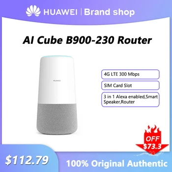 Atrakinta Huawei AI Kubo B900-230 WiFi Kartotuvas 300Mbps Didelės Spartos Sim Kortele 4G LTE Maršrutizatorių Už Alexa Leido Pažangų Garsiakalbį