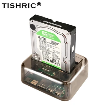 TISHRIC SATA IDE 2 In 1 HDD Docking Station HDD Dokas Docking Station Kietajame Diske Reader 2.5 3.5 Colių SSD Disko Atveju, USB 2.0
