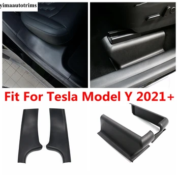Automobilio Priekinės Sėdynės Kelio Apsauginis Dangtis, Galinės Durys, Palangės Anti Kick Plokštė, Apdaila, Interjero Aksesuarai Tesla Model Y 2021 2022