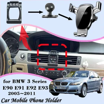 Mobiliojo Telefono Laikiklis BMW 3 Serijos E90 E91 E92 E93 2005-2011 M. Oro Angos Įrašą Ląstelių Stovėti Paramos Gravity Car Mount Priedai