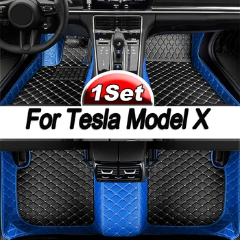 Automobilių Kilimėliai Grindims Tesla Model X 2016~2022 6 Vietų Anti-nešvarių Grindų Kilimėlis Nustatyti Tesla Model X Aksesuarai 2022 Automobilių Reikmenys