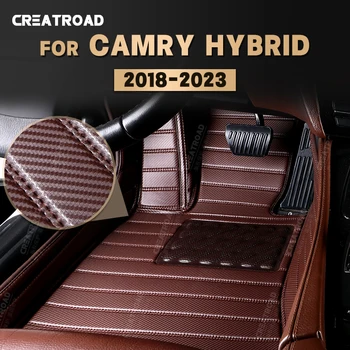 Custom Anglies Pluošto stiliaus Grindų Kilimėliai Toyota Camry Hybrid 2018-2023 20 21 22 Koja kiliminė danga Padengti Auto Interjero Priedai