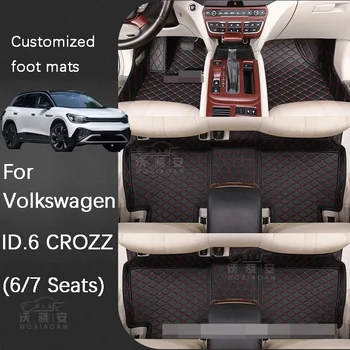 Volkswagen ID.6 CROZZ (6/7 sėdynės) dėvėti, atsparus ir vandeniui automobilių kilimų individualų pėdų kilimėlis, kilimų 2021-2023version modeliai