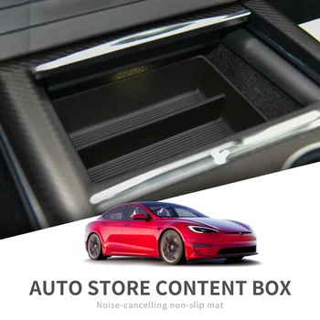 Automobilių Konsolė Laikymo Dėžutė Tesla Model S 2023 Auto Vidaus Reikalų Centrinės Saugyklos Organizatorius Konteinerių Dėklas Priedai