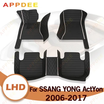 Automobilio grindų kilimėliai ssangyong ActYon 2006 2007 2008 2009 2010 2011 2012 2013 -2017 Custom auto pėdų Pagalvėlės automobilių kilimų dangtis
