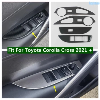Durų Atrama Lango Stiklo Pakėlimo Mygtuką Perjungti Padengti Apdaila Toyota Corolla Kryžiaus 2021 M. - 2023 Anglies Pluošto / Sidabro Priedai