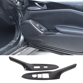 Už 2016-2023 Mazda MX-5 ABS Anglies Pluošto Automobilių Stiklo Pakėlimo Mygtukas Rėmo Dangtis Lipdukas Automobilio Interjero Aksesuarų 2vnt