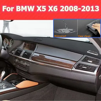 PU Odinė prietaisų Skydelio Dangtelį Brūkšnys Pretector Anti-Slip Mat Apdaila Dashmat Kilimą BMW X5 X6 2008-2013 m.