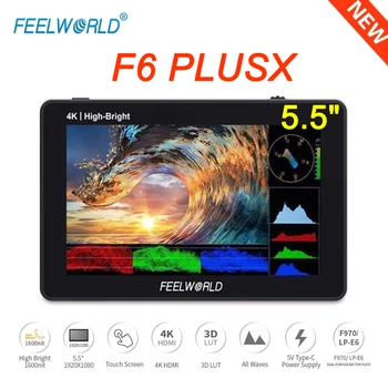 FEELWORLD F6 PLUS X 5,5 Colio Kamera, DSLR Srityje Ekranas IPS Touch Ekranas FHD 4K HDMI 1920x1080 3D LUT Waveformfor Įrenginys Gimbal