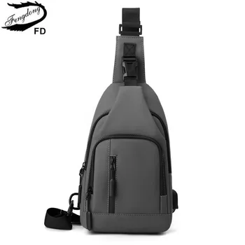 Fengdong vyrų krūtinės diržas maišelį mažoms vandeniui atsparus sportinis krepšys male USB maišelį kovos vagystės kelionės kryžiaus kūno maišus berniukas mados mini bagpack