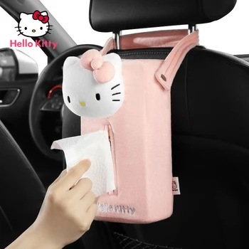 Hello Kitty Automobilis Audinių Langelį Animacinių Filmų Cute Lėlės Rankos Langelį Kėdės Nugaros Kabo Audinių Langelį