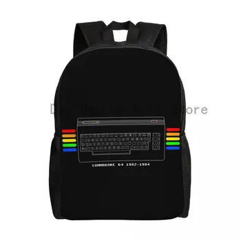 Commodore 64 Kuprinės, Berniukų, Mergaičių C64 Kompiuterių Žaidimas, Kolegijos, Mokyklos, kelioniniai Krepšiai, Moterų, Vyrų Bookbag Tinka 15 Colių Nešiojamas kompiuteris