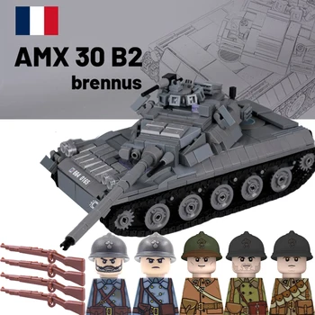 WW2 Karinės Prancūzija AMX 30 B2 Brennus Bakas Blokai Karių Transporto priemonės Duomenys Ginklas 98k Reikmenys, Žaislai Vaikams