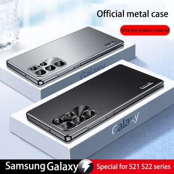 Samsung Galaxy S21 S22 S23 ultra atveju Metalo magnetinių vaizdo Kameros apsauginė shell S23 aliuminio lydinio ultra-plonas dangtelis