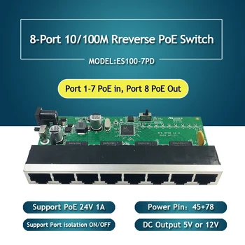 5VNT UTP Ethernet Sprendimai 8 Reverso Jungiklis pcb lenta 8 - Port 10/100M Ethernet Poe REVERSO Jungiklis