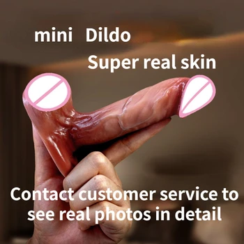 Skystu silikonu super nekilnojamojo Mini Dildo, moters Sekso žaislų makšties masturbacija, analinis kaištis daug žaisti metodus, minkštos odos, masturbacija