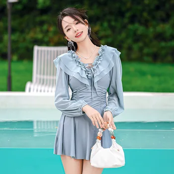 2023 Korėjos Stiliaus Moteris Vienos Dalies Maudymosi Kostiumėlį, Konservatorius Maudymosi Kostiumėliai Paplūdimio Maudymosi Kostiumą, Kietas Paplūdimio Elegantiškas Bikini Dropship