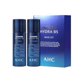 Korėjos kosmetika AHC PREMIUM EX HYDRA B5 SPECIALUS RINKINYS miltelių 60ml+emulsija 60ml mėginio odos priežiūros rinkiniai, Drėkina ir drėkinantis