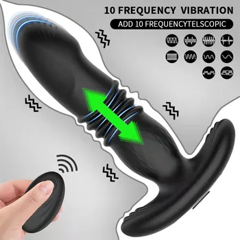 Teleskopinis Vibracija Butt Plug Belaidžio Veržlus Analinis Vibratorius Nuotolinio Analinis Dildo Prostatos Massager Žaislai Vyrams