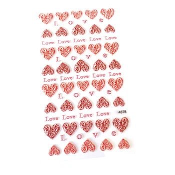 10VNT Nauji 5D Valentino Diena Nagų Dailės Lipdukas Raudona Meilės Laišką Nagų Slankiklį Shell Žvaigždė Dizaino Dekoratyvinis Lipdukas Paplūdimio Kokoso T