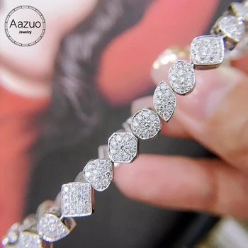 Aazuo Prabangūs Papuošalai 18K Aukso Nekilnojamojo Diamond 2.2 ct Netaisyklingos Formos Bangle Moteris Upscale Madinga Vestuvių Dalyvavimo Šalies Prabanga
