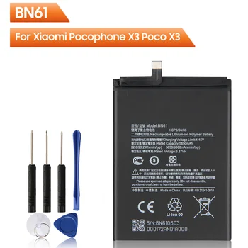 Pakaitinio Telefono Baterija BN61 Už Xiaomi Pocophone X3 Poco X3 Įkrovimo Telefono Baterija 6000mAh