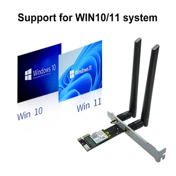WiFi6E PCIE WiFi Kortelės 2.4 G/5.8 G/6GHz Tinklo Kortelė, Adapteris 