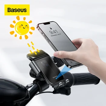 Baseus Dviračių Telefono Laikiklis, Saulės Elektrinių Jutiklis Motociklo Mobiliųjų Telefonų Stovėti GPS Prijungti 