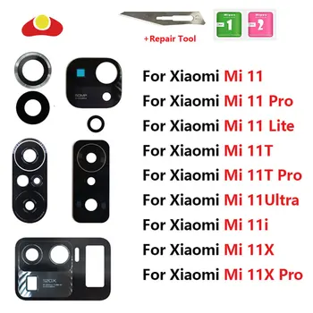 Už Xiaomi Mi 11 11T 11X Pro Mi 11 Lite 5G Mi 11 Ultra Mi 11i 11X Atgal Galinio vaizdo Kamera, Stiklinis Lęšis Su Klijais, Įrankių Pakeitimo