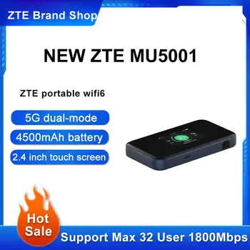 NAUJAS Originalus ZTE MU5001 5G Nešiojamų WiFi6 Mobiliojo ryšio Kortelės Maršrutizatorius Mezon Belaidžio Tinklo kortelė 1800Mbps Gigabit Ethernet 5G 