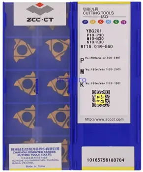 ZCCCT CNC Ašmenys RT16.01N-G60 mechaninis sandariklis YBG201 10 VNT./Dėžė: Nauja