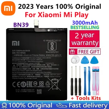 Xiao mi 100% Originalus BN39 3000mAh Baterija Xiaomi Mi Žaisti BN39 Aukštos Kokybės Telefoną Pakeisti Baterijas +Įrankiai