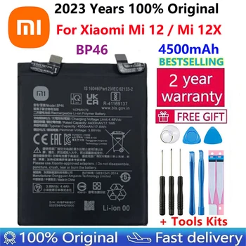 100% Originalus Aukštos Kokybės Naujas Pakeitimas 4500mAh Baterija BP46 Už Xiaomi Mi 12 / Mi 12X Originali Telefono Baterijų Bateria